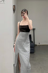 SWAYING/KNIT knitting stitching vest skirt SW23SS2L19 Deep Gray/Gray Orchid PS56